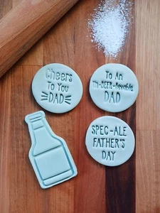 Beer Bottle Cookie Cutter Spec-Ale Embossing Stamp Fondant dough Pastry Father - Picture 1 of 18