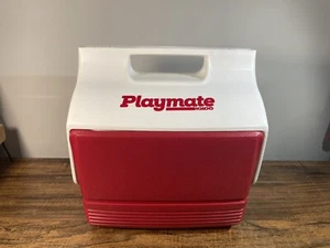 Small Cooler Playmate Igloo Cooler Lunchmate Vintage 1980's Cooler Red & White - Picture 1 of 6