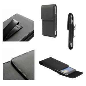 for Alcatel OT-807 Case Metal Belt Clip Synthetic Leather Vertical Premium