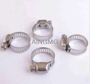 10 Pcs Stainless Steel Adjustable Drive Hose Clamps Fuel Line Worm Clips 3/4"-1" - Picture 1 of 2