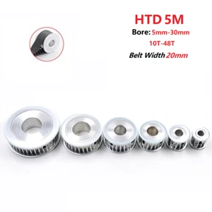 HTD 5M Timing Belt Pulley 5-30mm Bore, 10-48T, for 20mm Wide Belt CNC,3D Printer - Picture 1 of 9