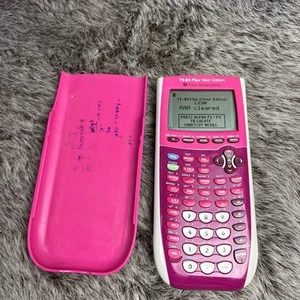 Calculadora gráfica Texas Instruments TI-84 Plus edición plateada rosa funciona - Imagen 1 de 10