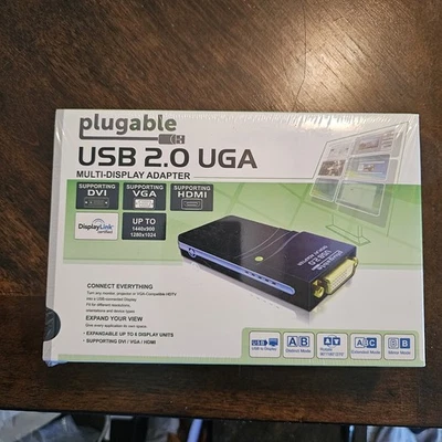 Plugable USB 2.0 UGA Multi-Display Adapter Display-Link DVI VGA HDMI - Image 1 of 4