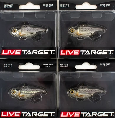 (LOT OF 4) LIVETARGET SONIC SHAD 3/8OZ SNS50SK134 SILVER/PEARL BN2221 - Image 1 of 2