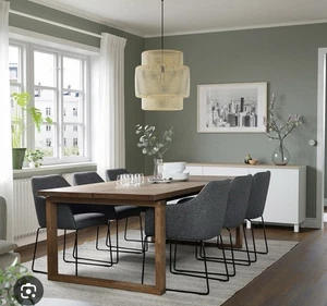 Esstisch, IKEA massiv, Eichenfurnier Braun - Mörbylanga, 220x100cm - Sehr Gut - Bild 1 von 4