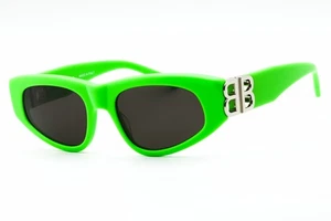 BALENCIAGA BB0095S 009 Sunglasses Green Frame Grey Lenses 53mm - Picture 1 of 4
