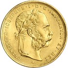 1892 Austria Gold 8 Florin/20 Francs .1867 oz - Franz Joseph I - AU - Restrike