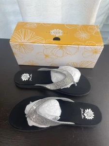 Yellow Box Flip Flops Sandals, Size 10 Women Summer Apparel Foot Fazio Pewter - Picture 1 of 4