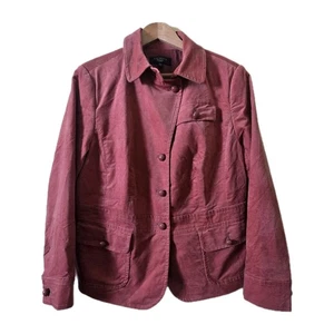 Talbots Womens Single Breasted Velvet Blazer Size 12W Red Retro Career Office - Picture 1 of 4