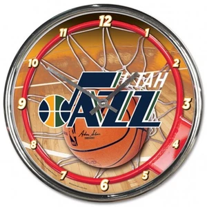 Utah Jazz Chrome Clock - NBA - Picture 1 of 2