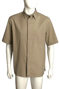 DIOR- Taupe Seersucker Shirt, Size L - Picture 1 of 7