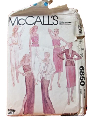 McCalls 6850 Misses Jacket Skirt Pants Top Sewing Pattern Size 12 Vintage - Image 1 of 3