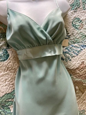 Vestido Vintage Valerie Stevens L Verde/Verde azulado Gasa Sin Mangas Hada Romántico Maxi Nuevo con Etiquetas Foto 1 de 4