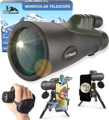 Monocular Telescope High Quality 12x52 HD Optical NEW w/ Tripod & Phone Mount - Image 1 of 4