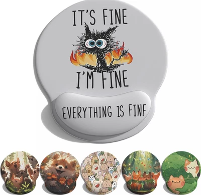 White Black Animal Mouse Pad & Keyboard with Wrist Rest Support, Comfortable Gel - Image 1 of 4