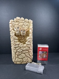 Vtg Owl Accent Light Lamp Owlet Resin Stone Look Whimsical & LED Fairy Lights - Picture 1 of 10