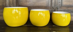 Vintage Dansk Kobenstyle Emaille Schalen Jens Quistgaard IHQ France gelb 3er Set - Bild 1 von 18