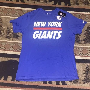 NEU XXL New York Giants Nike TEE Herren Athletic Cut Word Logo Shirt Blau Neu mit Etikett - Bild 1 von 6
