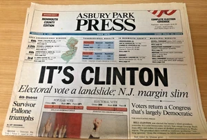 Nov 4, 1992 IT'S CLINTON * ASBURY PARK PRESS Monmouth County Sections A, C - Picture 1 of 2