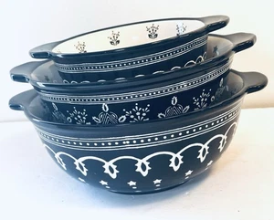 Cooks Essentials 3er Set Madison schwarz verschachtelte Servierschüsseln: 1/2/3 Quart - Bild 1 von 8