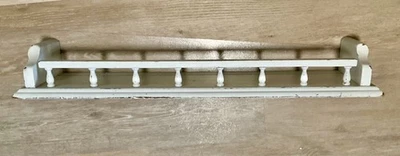 Vintage Spindle Wall Shelf Distressed Painted White Wood Plate Display Rail 28” - Image 1 of 4