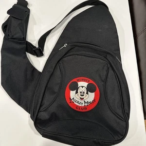 Mickey Mouse Club Member Crossbody Sling Bag Schwarz Rot Logo Vintage - Bild 1 von 15