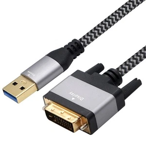 USB 3 0 to DVI Male Video Cable 2m for Enhanced Laptop Display Options - Photo 1/8