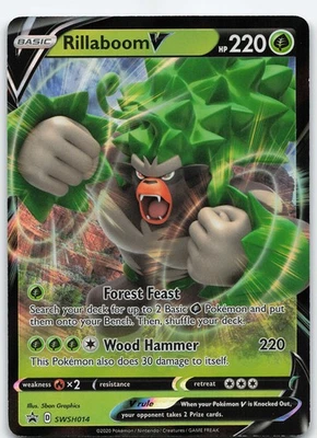 Rillaboom V - SWSH014 Promo Holo SWSH: Sword & Shield Promo Cards NM Pokémon - Image 1 of 2