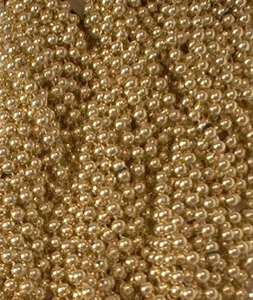 60 Gold Mardi Gras Beads Party Favors Metallic Necklaces 5 Dozen Lot - Picture 1 of 1