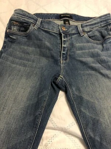 White House Black Market Blue Lt/Med Wash Slim Ankle Jeans 10R Rhinestone Pckt - Picture 1 of 9