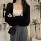 Polyester Thin Cardigan Coat Long Sleeve Long Sleeve Smock Top  Women
