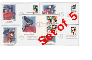 TurtlesTradingPost- Olympic Winter 1984 #2067-2070 FDC Fleetwood Cachet Set of 5 - Picture 1 of 6
