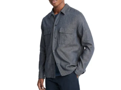 Chaqueta camisa Vince de sarga de lino precio de venta sugerido por el fabricante $395 Foto 1 de 3