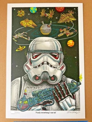EMEK STONED WARS VI FKN-420 Art Print xxx/500 Star Wars Stormtrooper