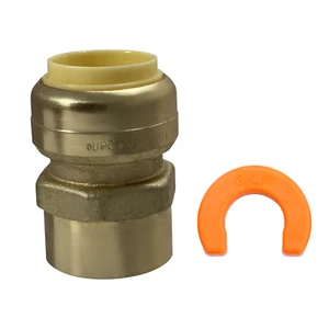 Adaptador NPT hembra 10 piezas XFITTING 3/4" Push Fit x 3/4", latón sin plomo, 1 clip - Imagen 1 de 6