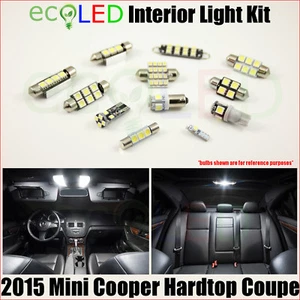 Fits 2015 Mini Cooper Hardtop Coupe WHITE Interior LED Light Package Kit 11 Bulb - Picture 1 of 12