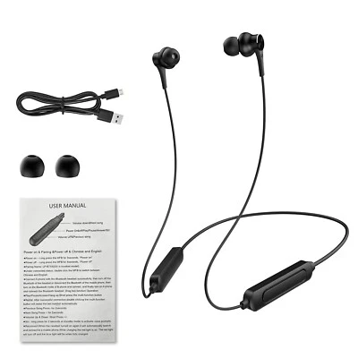 Magnetic Neck Wireless Headsets Bluetooth 5.0 HiFi Stereo Sound Headphones US - Image 1 of 4