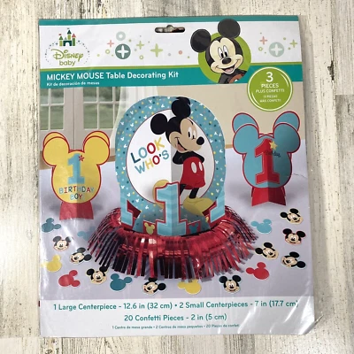 Baby Mickey Mouse 1st Birthday Party Table Decoration Kit Centerpiece First 23pc - Image 1 of 3