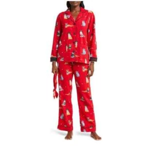 NWT PJ Salvage Women Cotton Flannel Fluff You Cat Pajama Top & Bottom Set (S) - Picture 1 of 5
