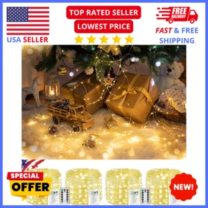 4Pack 20FT 60LED Battery Fairy Lights: Remote,Timer,Waterproof, Cuttable Twinkle - Picture 1 of 8