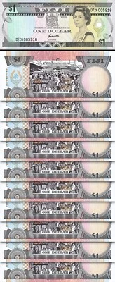 Fiji 1 Dollar 1993, UNC, 10 Pcs LOT, Consecutive, P-89a, Queen Elizabeth II - Image 1 of 4