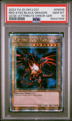PSA 10 Red Eyes Black Dragon Quarter 25th Anniversary Yu Gi Oh GERMAN ERROR - Image 1 of 2