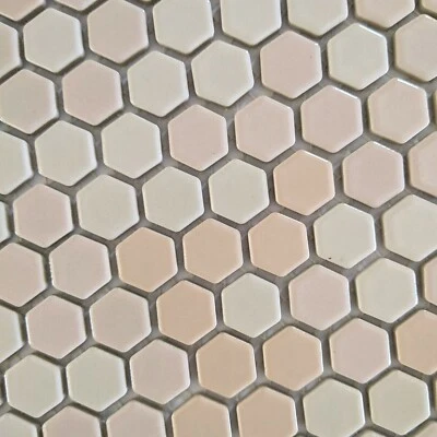 Light Pink Hexagon Porcelain Mosaic Tile For Wall & Floor  - Image 1 of 2