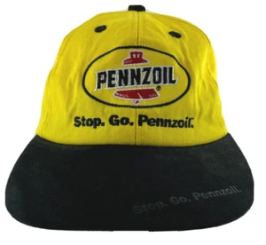 Gorra Pennzoil vintage con correa trasera amarilla - Imagen 1 de 5