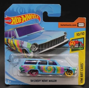 Hot Wheels '64 Chevy Nova Wagon 188/250 HW Wagons 10/10 Auto 1:64 2019 - Foto 1 di 3