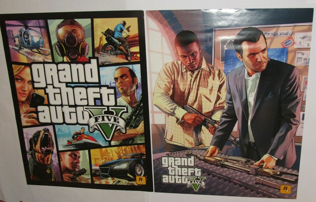 Oblee Marketplace  Quadro Decorativo Poster Grand Theft Auto V Gta 5 Mapa  Game Tamanho 30x42cm