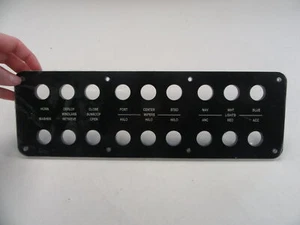 PANELTRONICS BLANK TOGGLE SWITCH PANEL 13 1/4" X 4 1/4" BLACK MARINE BOAT - Picture 1 of 3