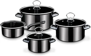Kochtopf-Set Profi-Black-Star – Hochwertiges Topfset Bestehend Aus 3 Töpfen Und - Bild 1 von 12