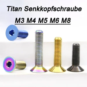 Titan M3 M4 M5 M6 M8 Senkkopfschraube DIN 7991 Titan Innensechskant Bolt - Picture 1 of 7