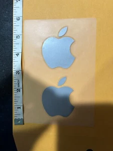 Apple Macintosh logo decal sticker silver color - Picture 1 of 1